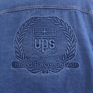 Vintage 90s United Parcel Service Denim Jacket Mens Large Blue Jean Jacket UPS